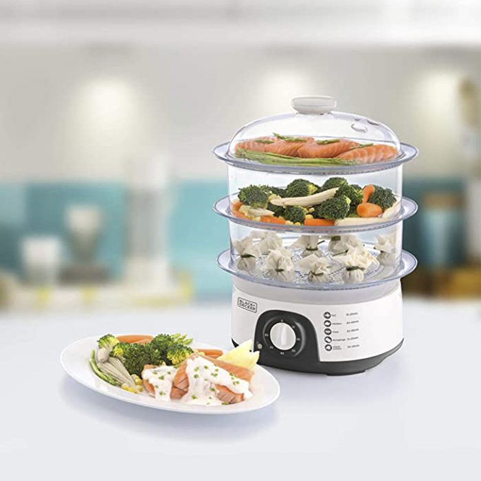 Black & Decker 3 Tier Food Steamer HS6000 White - Image 3