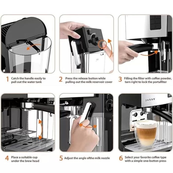 Alpina Coffee Espresso Machine, Silver/Black, SF-2812 - Image 11