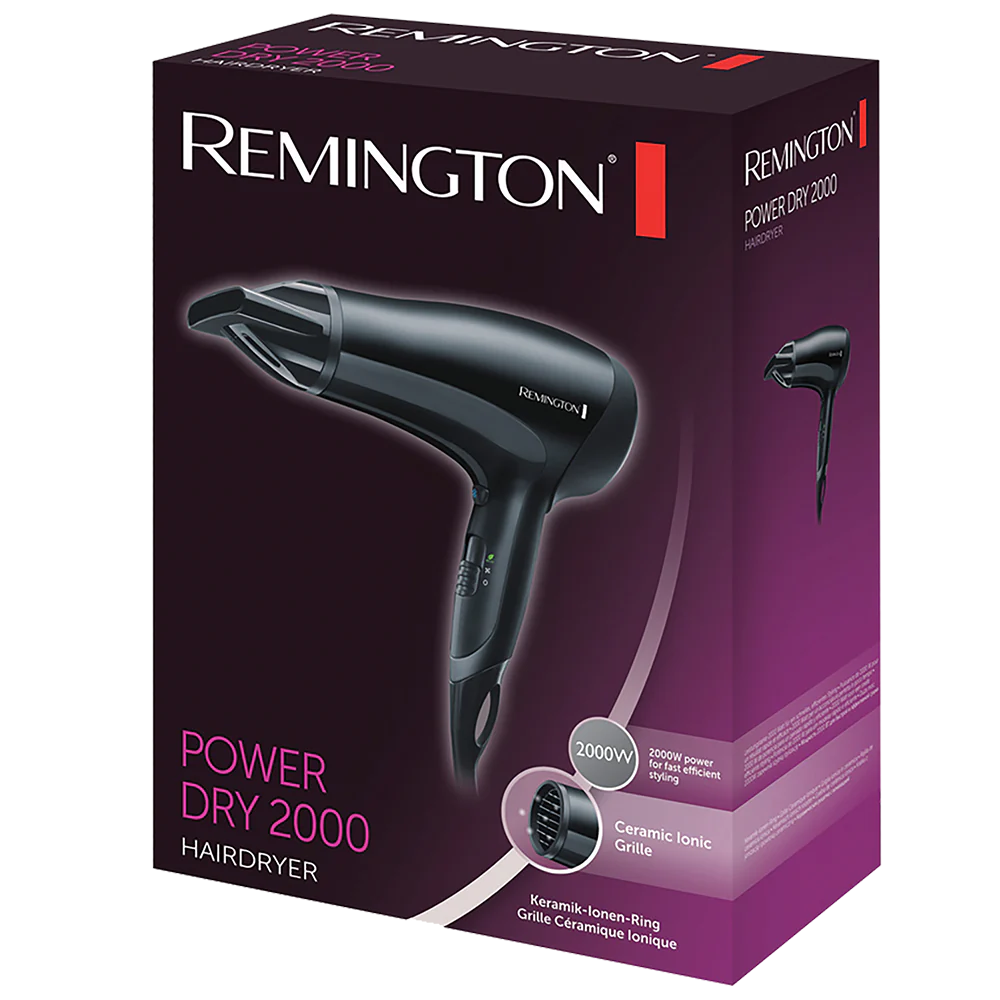 n909br53.png Remington Hair Dryer Power Ionic 2000W - D3010 - Image 1