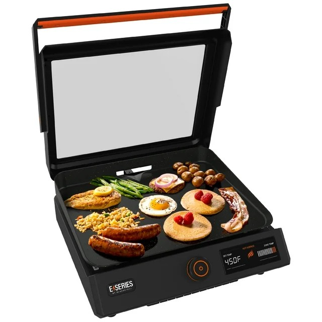 uycl38od.png Blackstone E-Series 17" Electric Tabletop Griddle with Hood, Black - Image 1